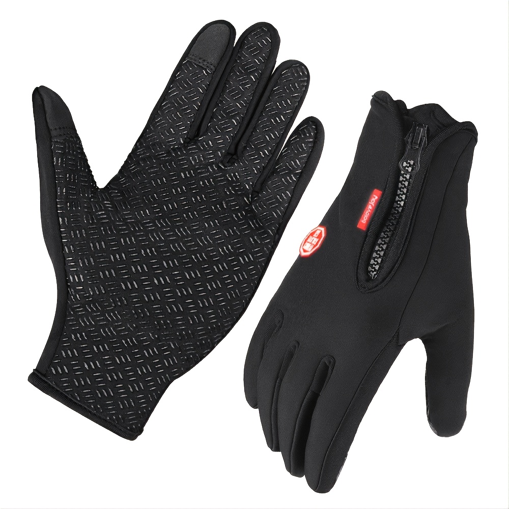 1pair Winter Warm Waterproof Touch Screen Compatible Gloves To