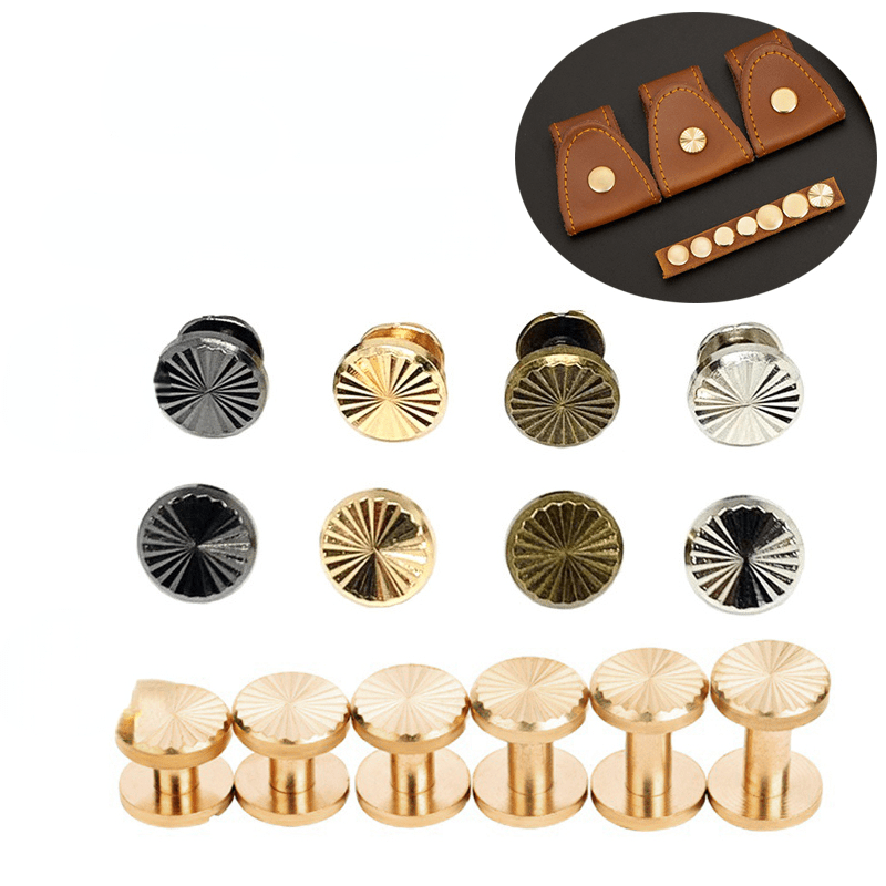 D-rings Rivets Post Head Buttons Gold Ball Studs Rivets With D