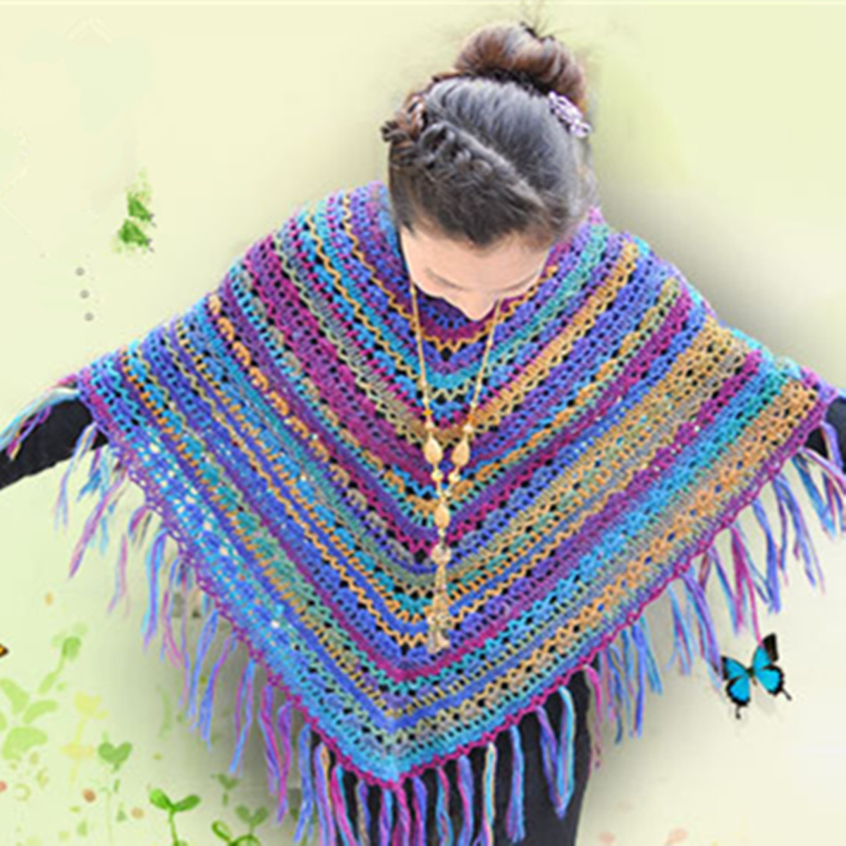 100G Rainbow Color Hand-Woven Cotton Yarn Soft Crochet Thick Yarn for –  LWTCrafty