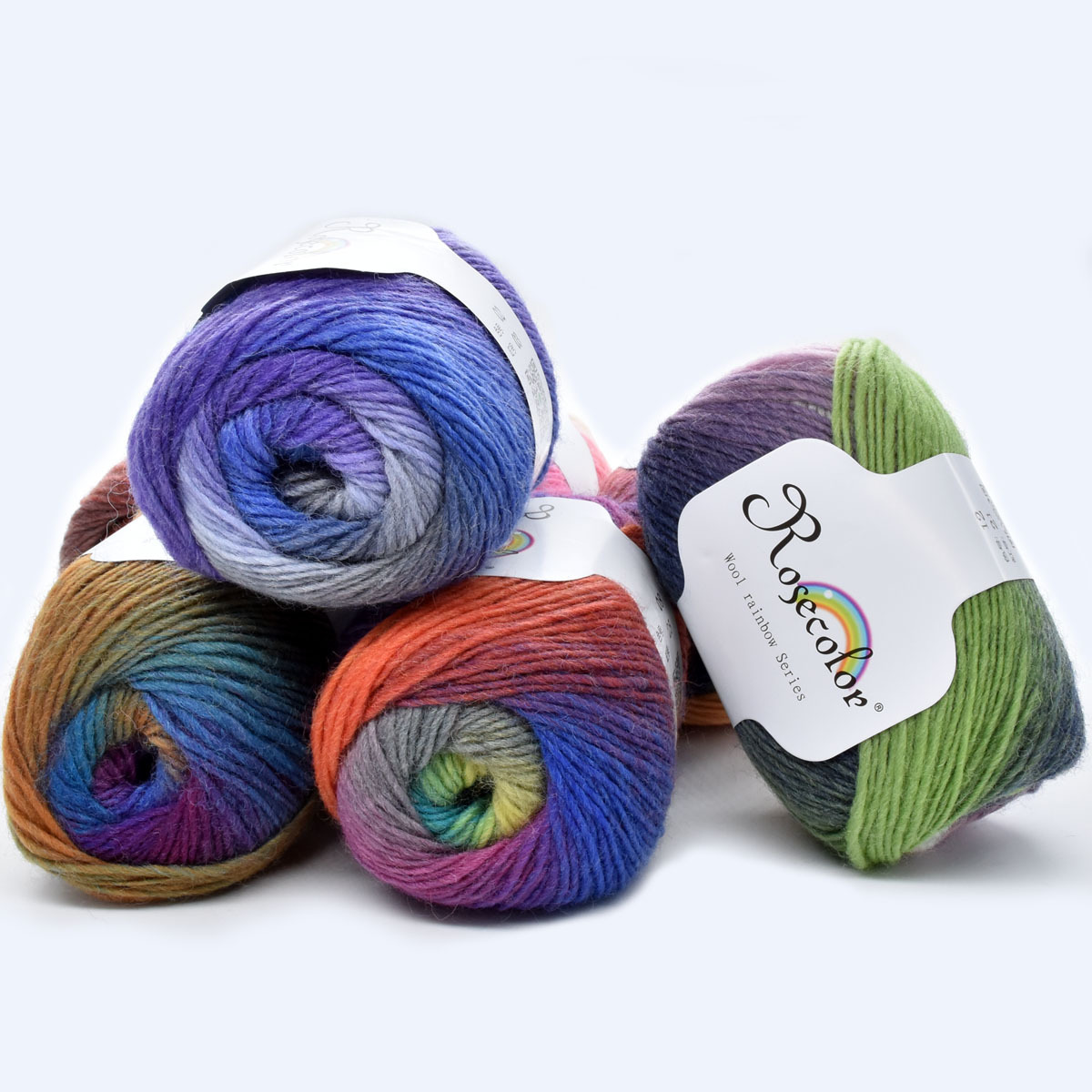 50g/Ball 100% Cotton Lace Rainbow Yarn Colorful Dyeing Gradient