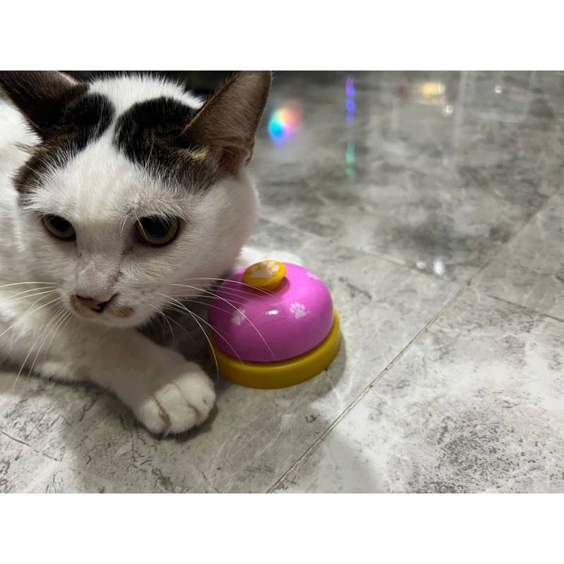 Pet Toy Training Interactive Toy Called Dinner Small Bell Footprint Ring Dog  Toys For Teddy Puppy Cat Pet Call Feeding Reminder