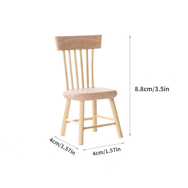 Simulative Mini Furniture Wooden Dining Table Chair Model - Temu