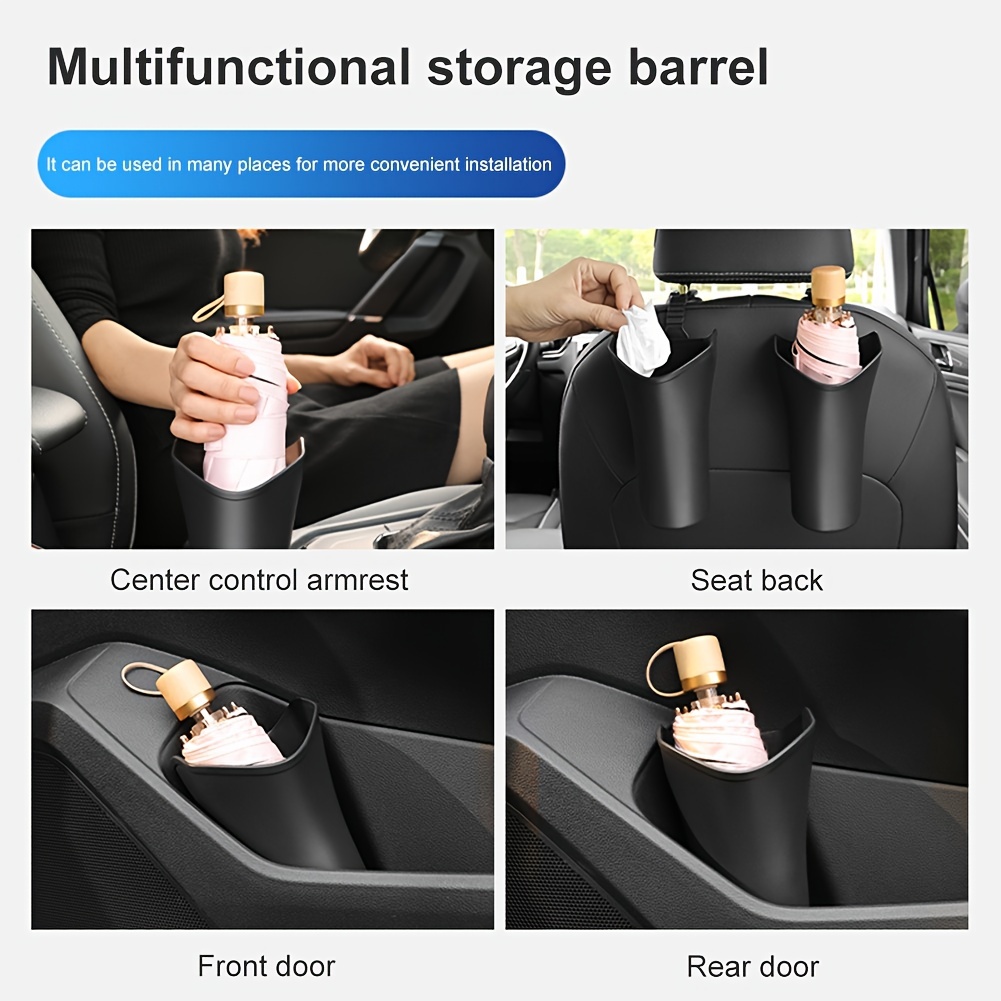 Car Umbrella Storage Bin & Garbage Bag for Interior Use