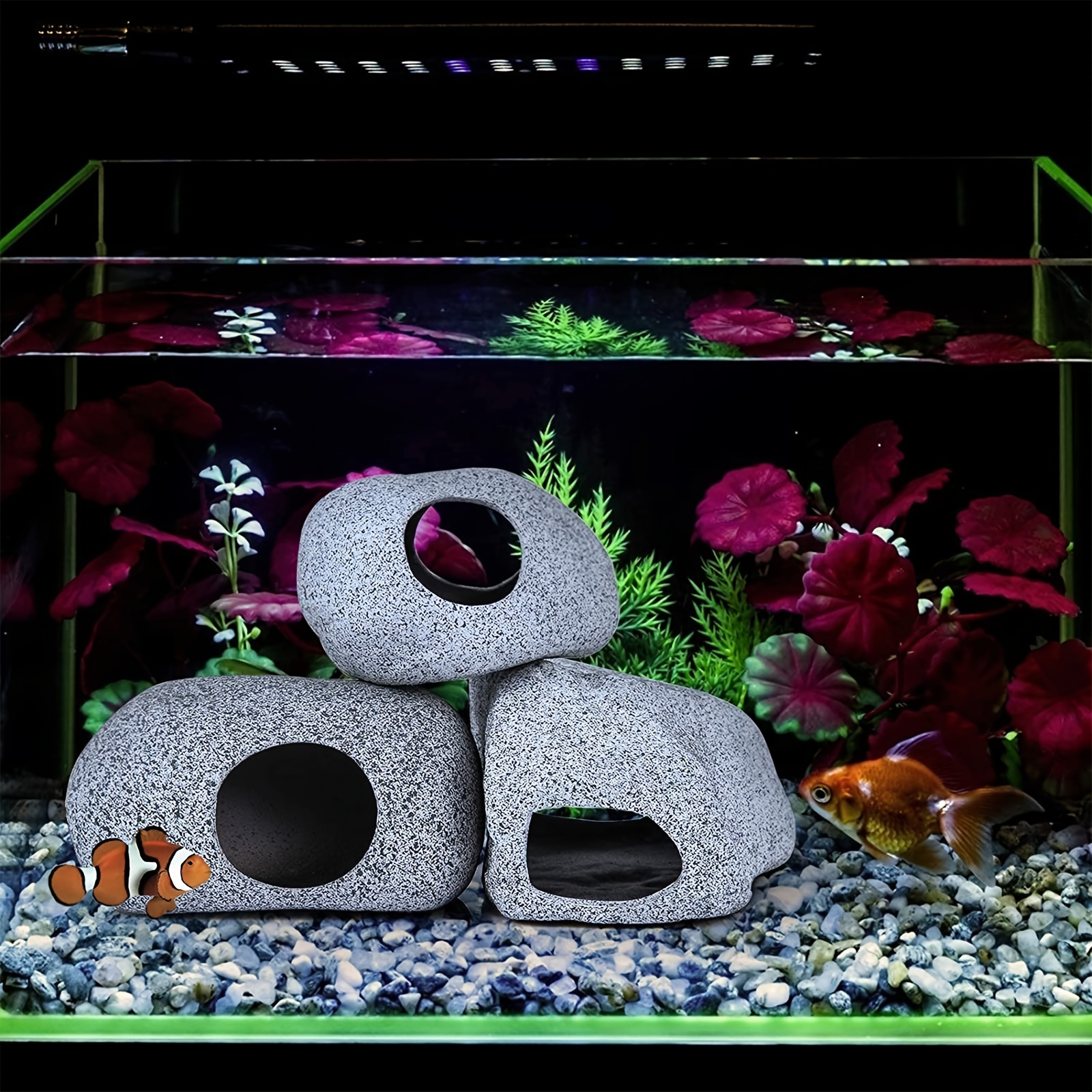 Ceramic Fish Tank Decorations Aquarium Fish Tank Cave Hideout Rock Caves  For Cichlid Shrimp Play Hide Rest, Free Shipping On Items Shipped From  Temu