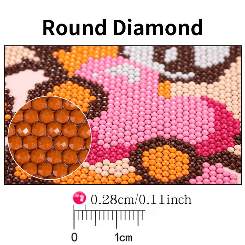 1 Set Diy Diamond Painting Round Diamond Landscape Pattern Full Diamond  Wall Decor