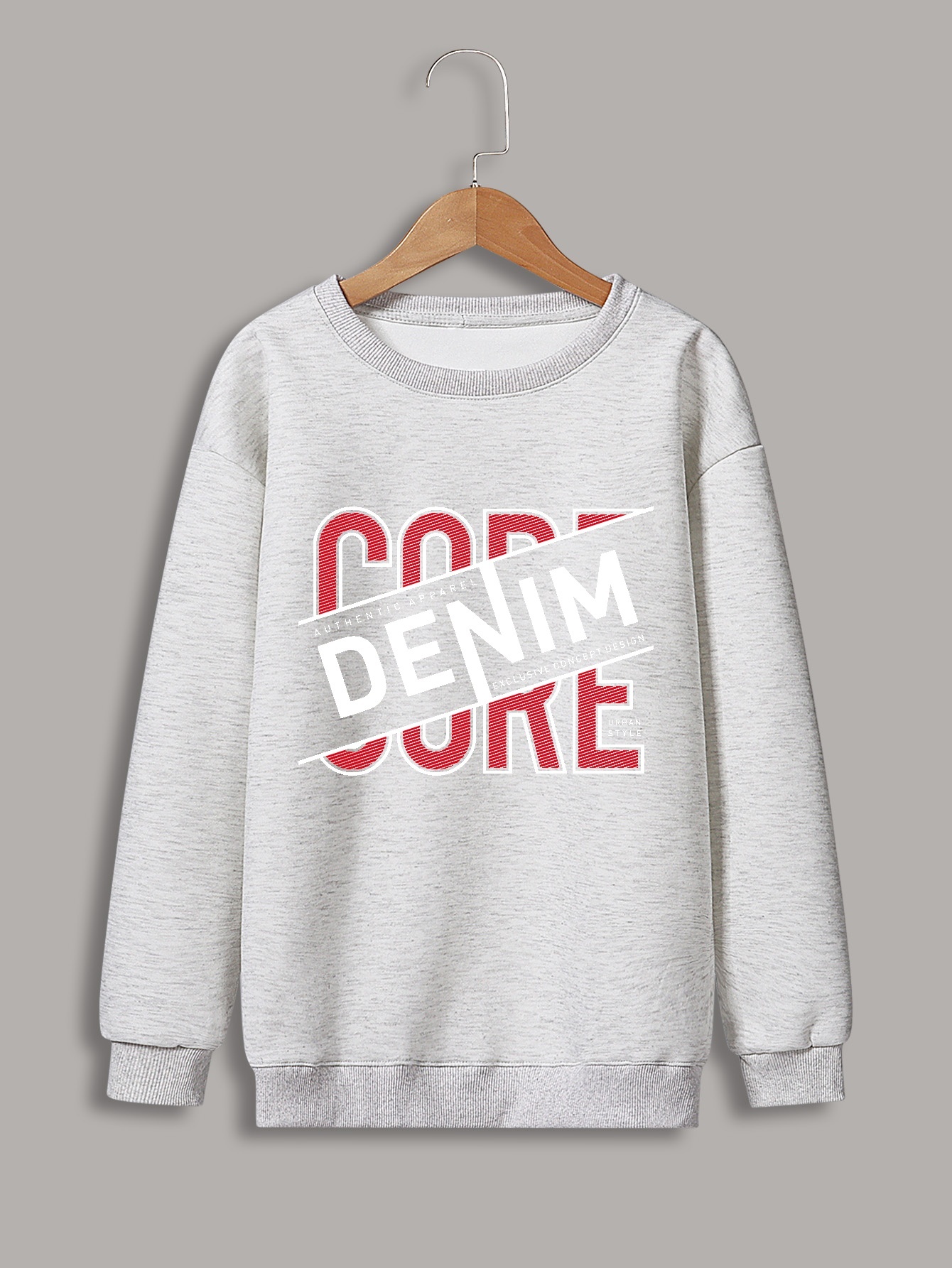 Trendy Core Denim Letter Print Boys Casual Creative Pullover Sweatshirt  Long Sleeve Crew Neck Tops Kids Clothes Outdoor - Kids' Fashion - Temu  United Arab Emirates