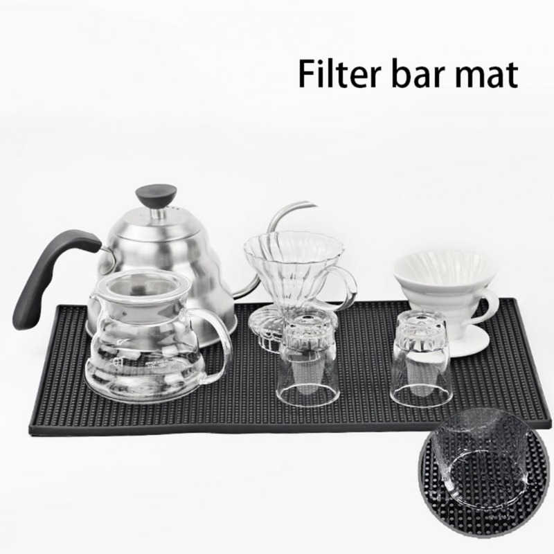 Silicone Pot Mat, Coffee Bar Mat With Draining Hole, Non-slip Bar