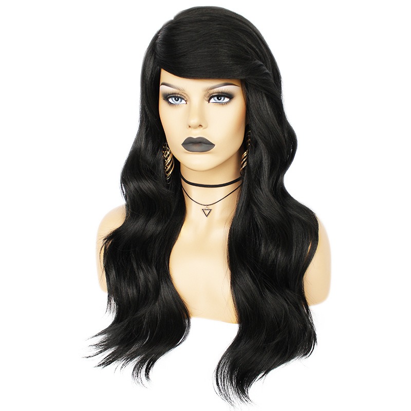 Long Wave Dye Hair Wig Bangs Body Wave Natural Wig Temu