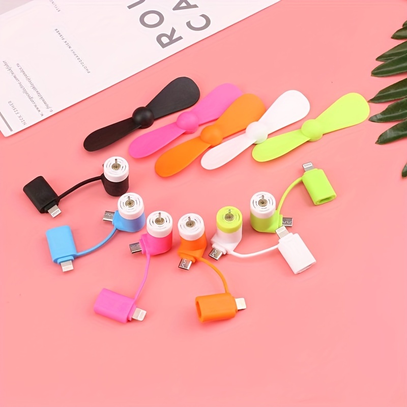 1pc Portable Mini Mobile Phone Fan for Android & Apple Devices - Colorful, Adjustable Fan with USB Power, Ideal for Cooling Down in Hot Weather, Mobile Phone Accessories | Vibrant Fan Design | Adjustable Fan Angle, Phone Accessories