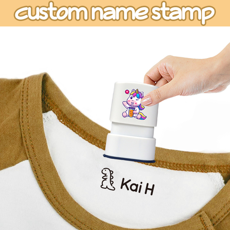 White Stamp, Custom Name Clothes Stamp, Cute Stamp For Students,  Selfing-inking Personalized Letter Stamp For School Student Child Cloths -  Temu United Arab Emirates