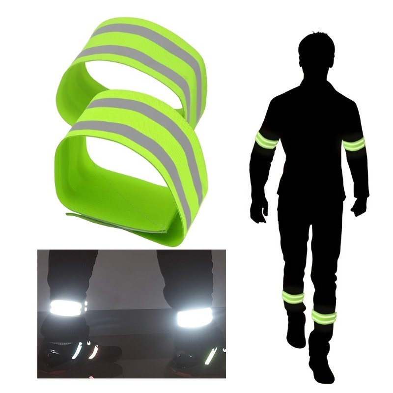SKYLETY 4 Pieces Reflective Bands High Visibility Reflector Bands  Reflective Straps Tape Bracelets Reflective Running Gear for Women Men  Running Cycling Walking Arm Wrist Ankle Leg : : Sports &  Outdoors