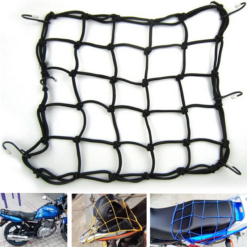 Filet élastique 6 crochets pour casque rouge - Équipement moto