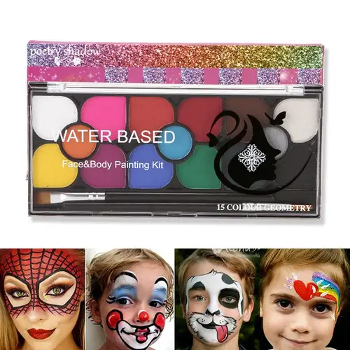 Face Painting Kit - 20 Colors Face Paint Kit With Stencils