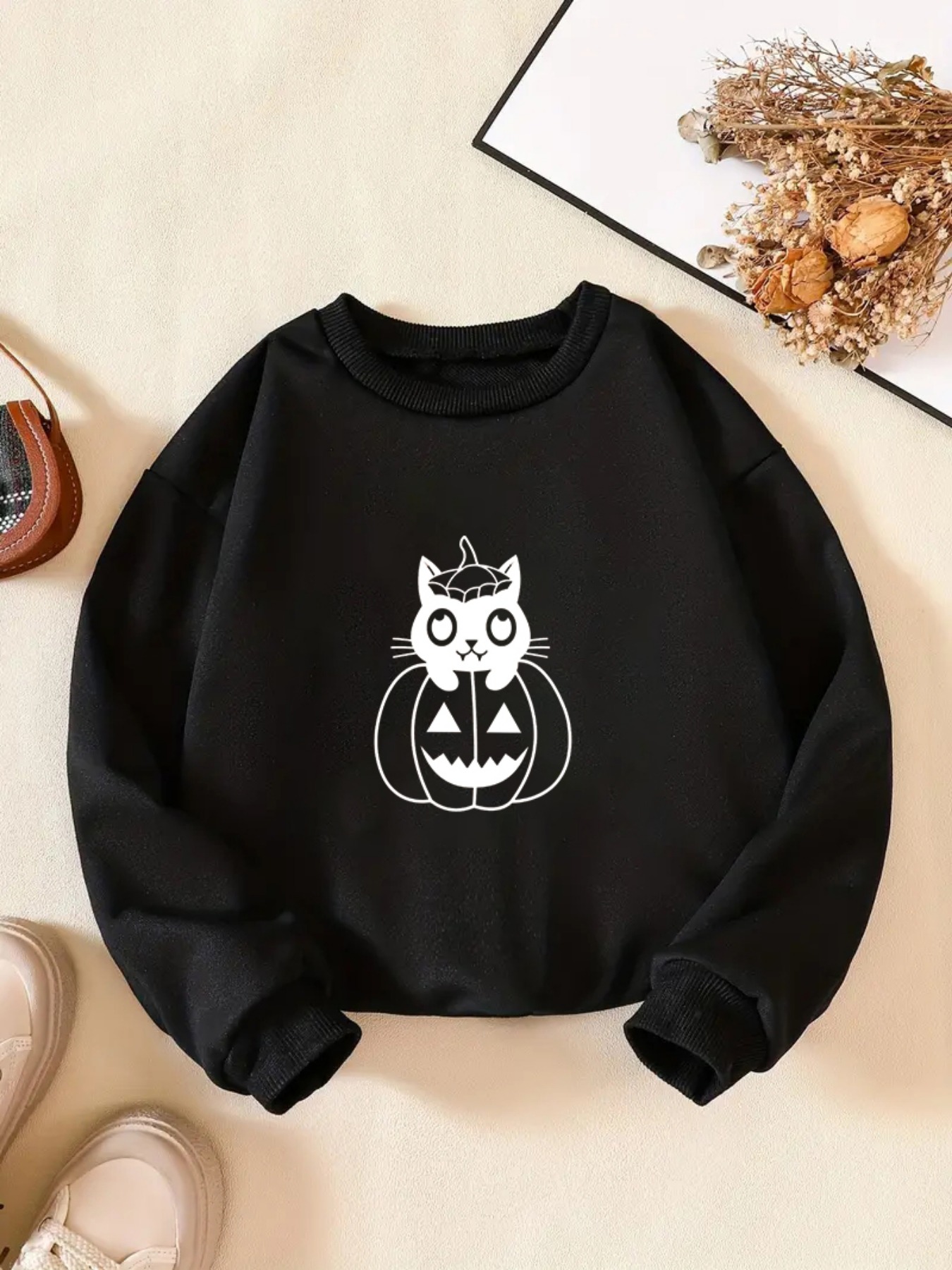 Halloween Sweatshirt Damen Oversize - Weicher Flanell Stoff Für Partys