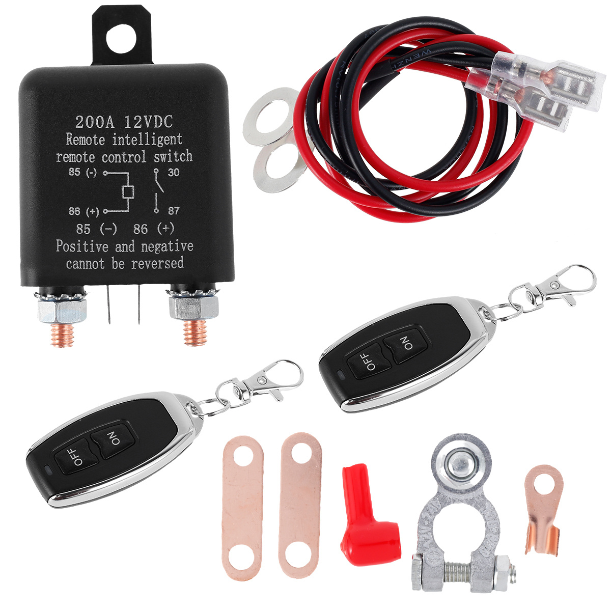 12V 500A Remote Control Power Switch Cut Off Energy Saving Isolator  Anti-Theft Remote Power-off Switch for Marine Boat RV Car
