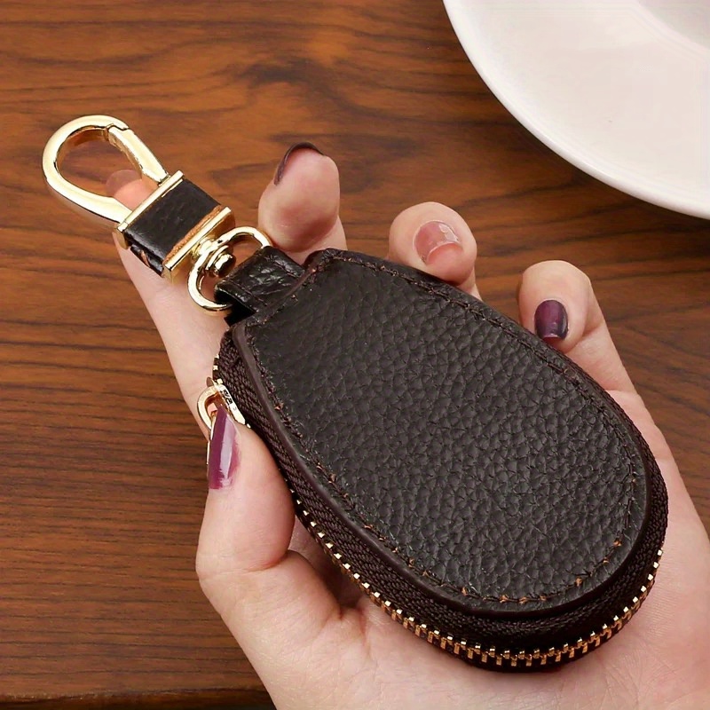 Mini Leather Key Holder Minimalist Keychain Case Wallet Key - Temu