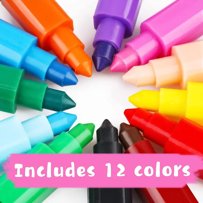 24 Pieces Stacking Crayons Buildable Crayons,Colorful Stackable Crayons Rainbow Crayons,Stackable Colored Pencils Crayon Party Favors for Kids
