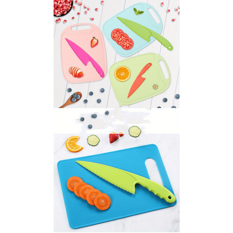  6 Pack Kids Knife Set for Real Cooking Plastic Kid