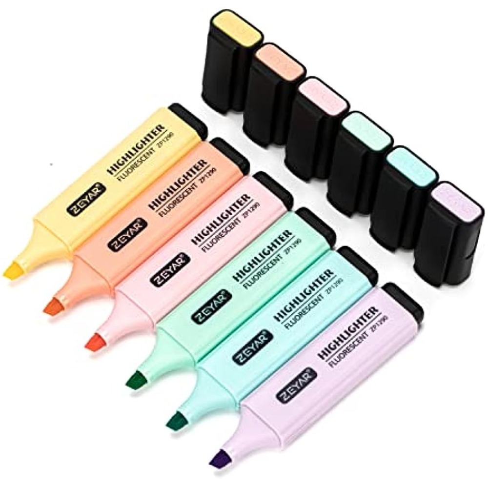 ZEYAR Zeyar Clear View Tip Highlighter, Dual Tips Marker Pen, See-Through  Chisel Tip And Fine Tip, Water Based, Assorted Colors, Quick