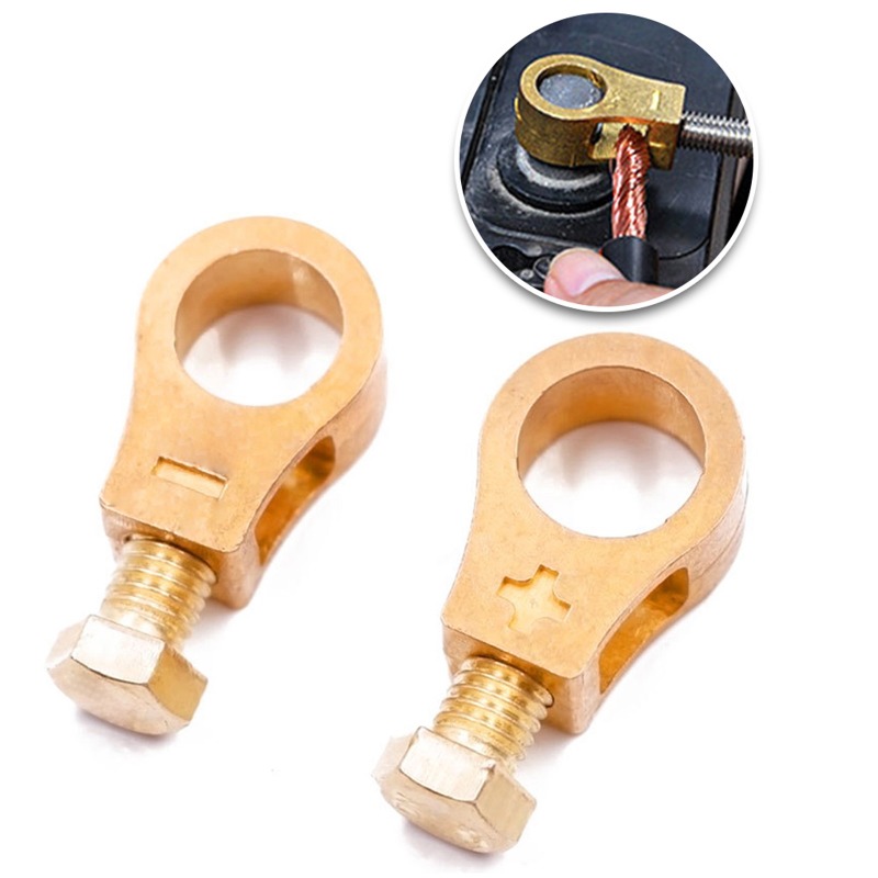 Battery Terminal Cable Clamp, 2pcs Car Battery Terminal Wire Cable Clamp  Copper Electric Battery Connector Clamps Auto Accessories