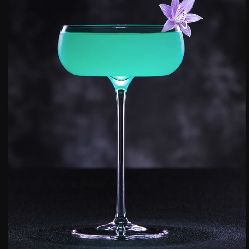 Clear Fancy Stem Martini Glasses 