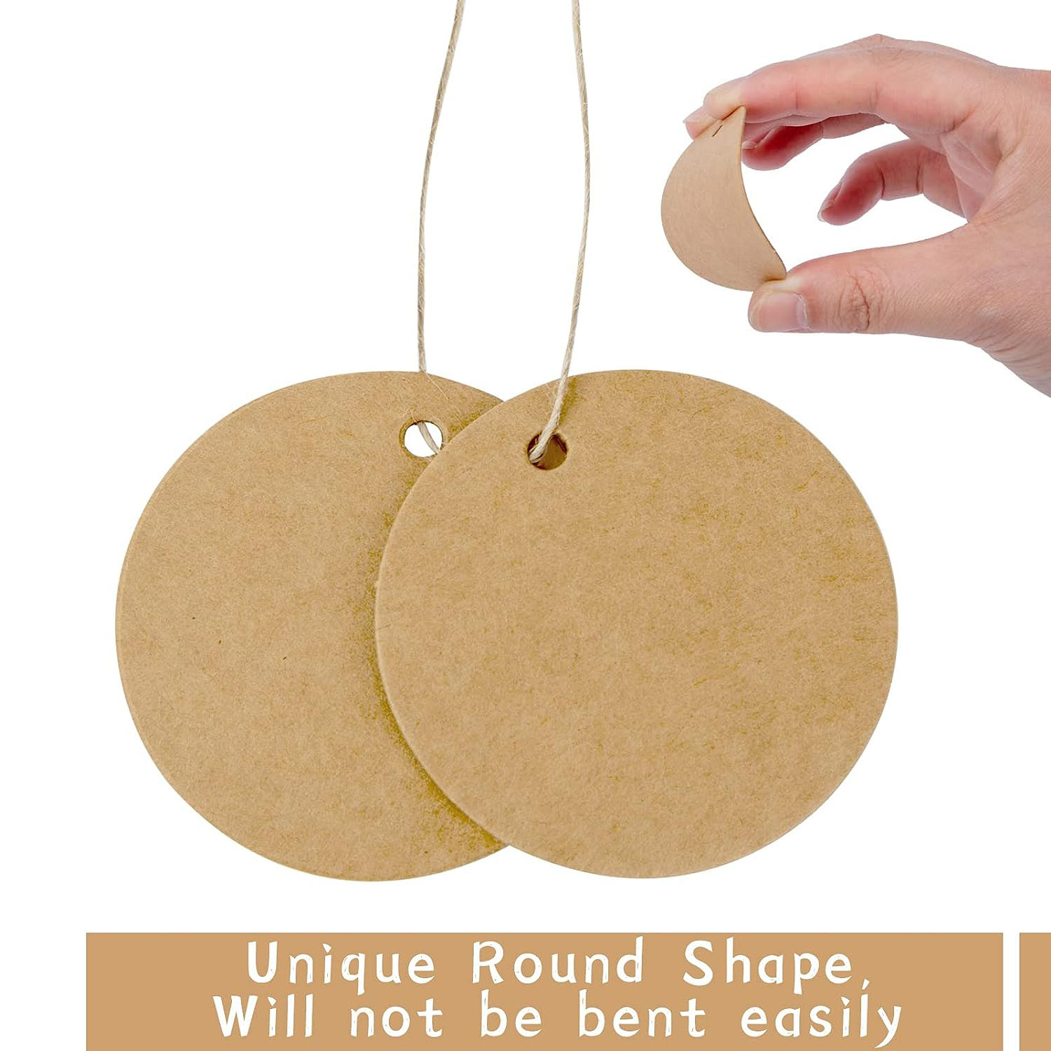 100PCS White Round Gift Tags, Kraft Paper Gift Tags With String Blank Hang  Tags For Gifts Wrapping Craft Project Wedding Favors