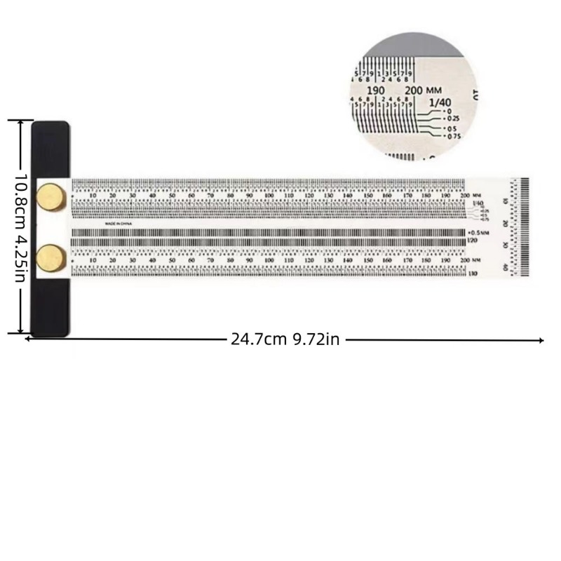 STOBOK Drawing Ruler Engineering Scale Ruler Construction Rulers  Transparent Grid Overlay for Drawing Zooming Scale Ruler Machinist Ruler  Office