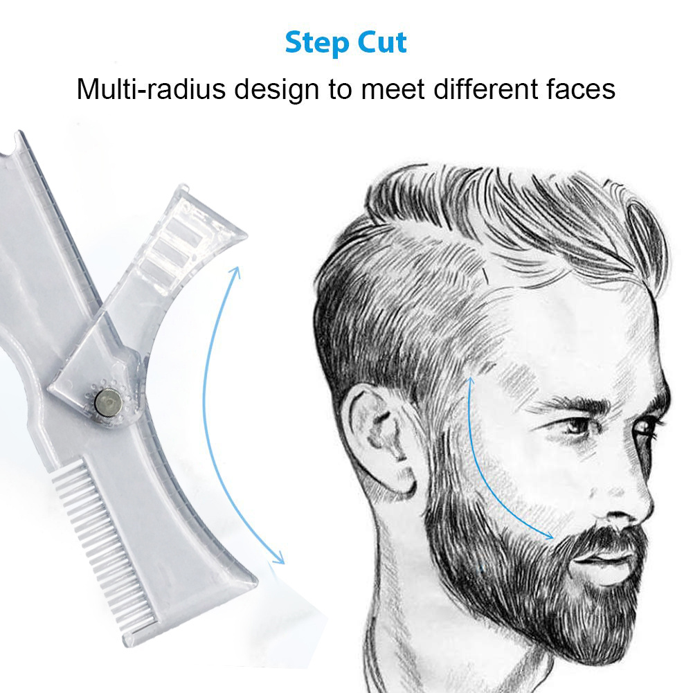 Rotatable Beard Shaping Tool Men Adjustable Step Cut Comb - Temu