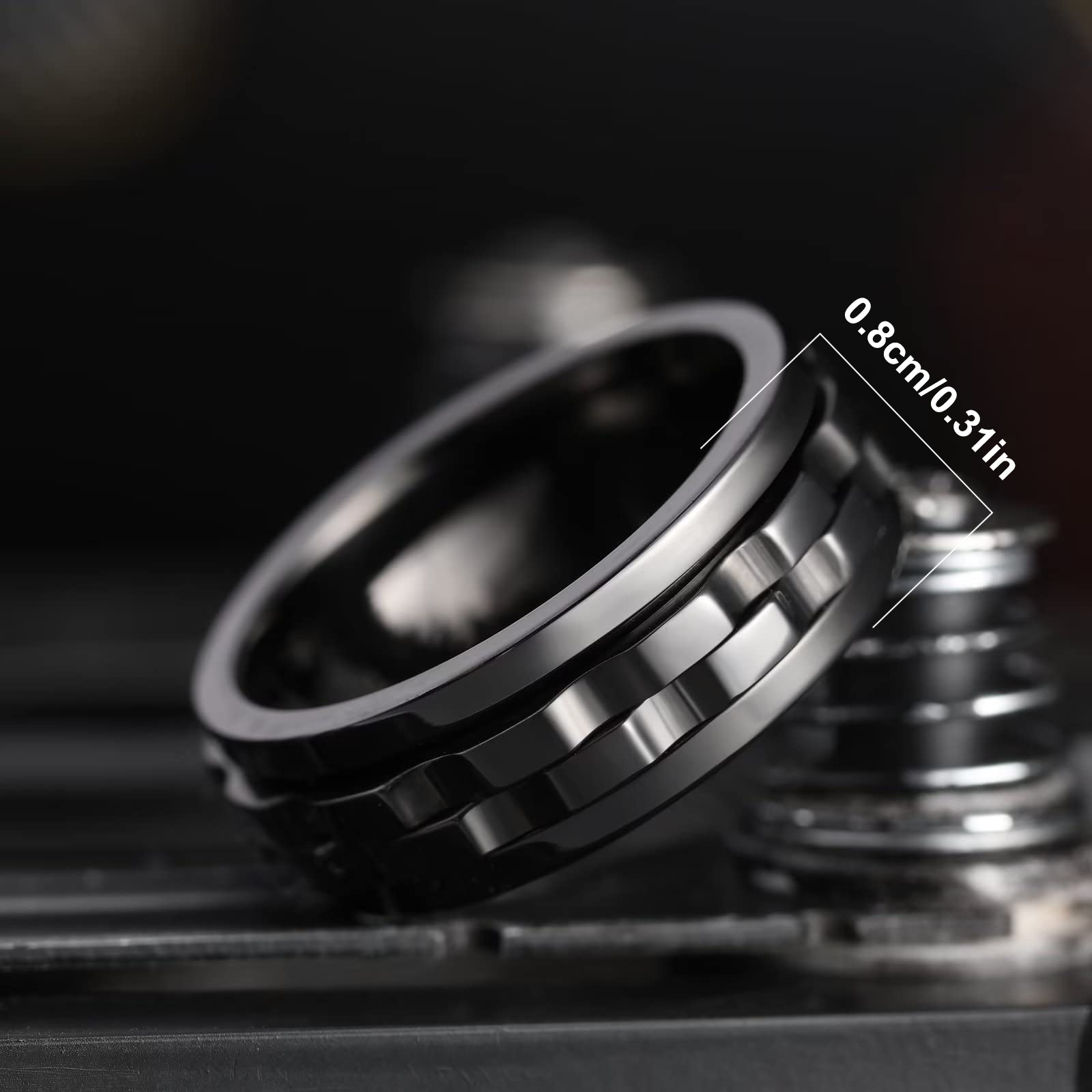Men Women Cool Fidget Spinning Chain Ring Anxiety Relief Fashion Simple  Wedding 9PCS Stainless Steel Band Rings - China Ring and Alloy Ring price