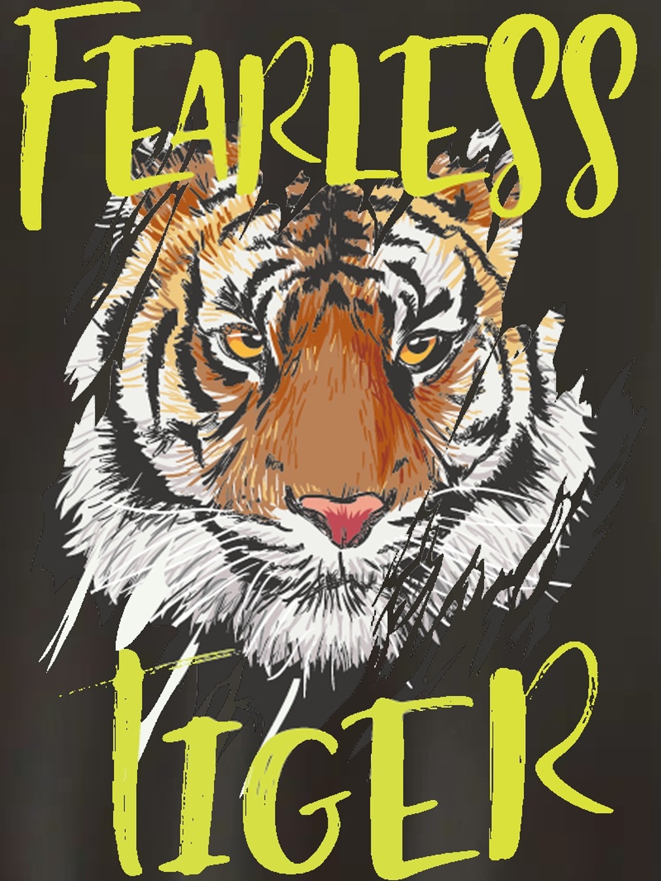  Fearless Tiger Design T-Shirt : Clothing, Shoes & Jewelry