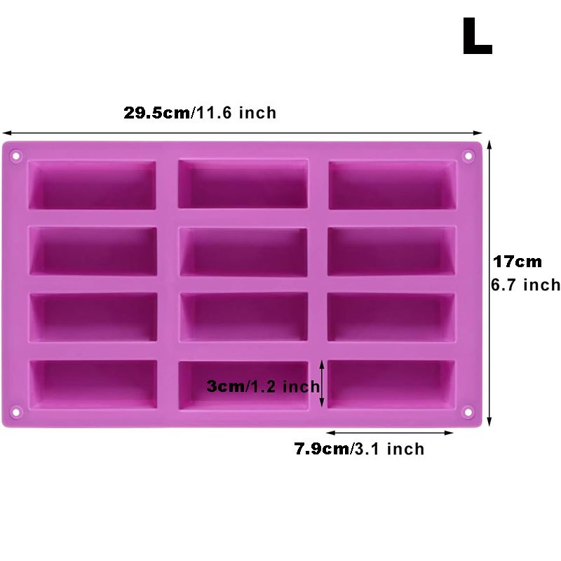 Silicone Rectangle Soap Mold (12 Cavity)