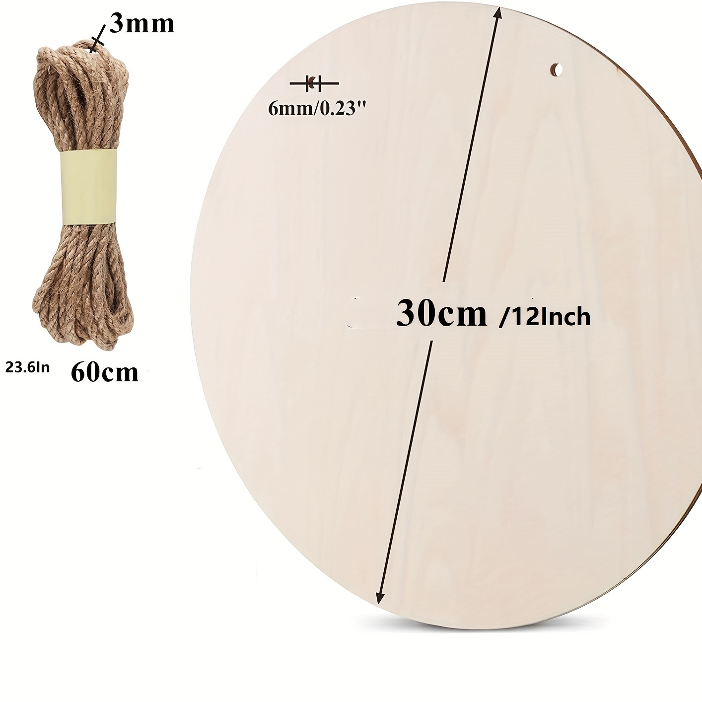 6 Pack 14 Inch Wood Rounds,14 Inch Round Wood Circles for Crafts,  Unfinished Wood Circles Wood Sign Blank, Wooden Discs for DIY Crafts, Door  Hangers
