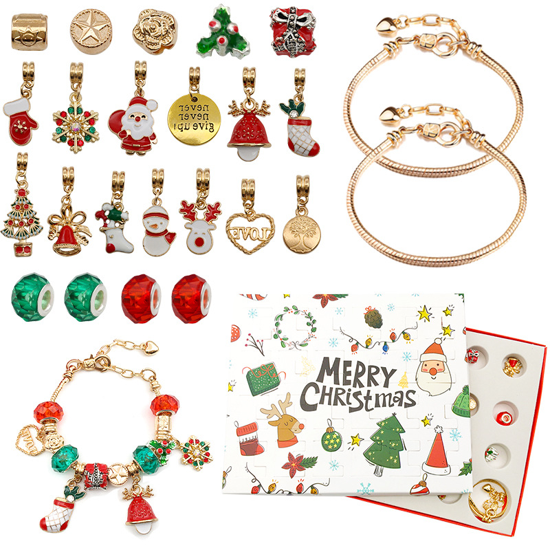 ALKALO Christmas Charm Bracelet Making Kit 24 Days Christmas Countdown  Calendar Jewelry Gifts Girls Advent Calendar 2023 DIY Christmas Bracelet  Making