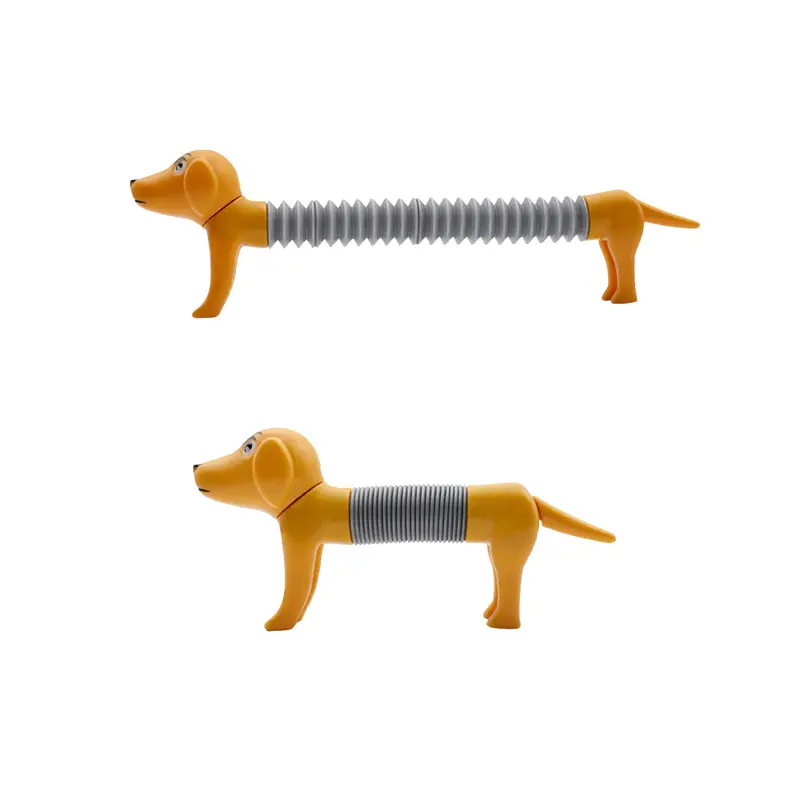 Novel Spring Dog Pop Tubes Sensory Toy Stress Relieve Bellows Toys