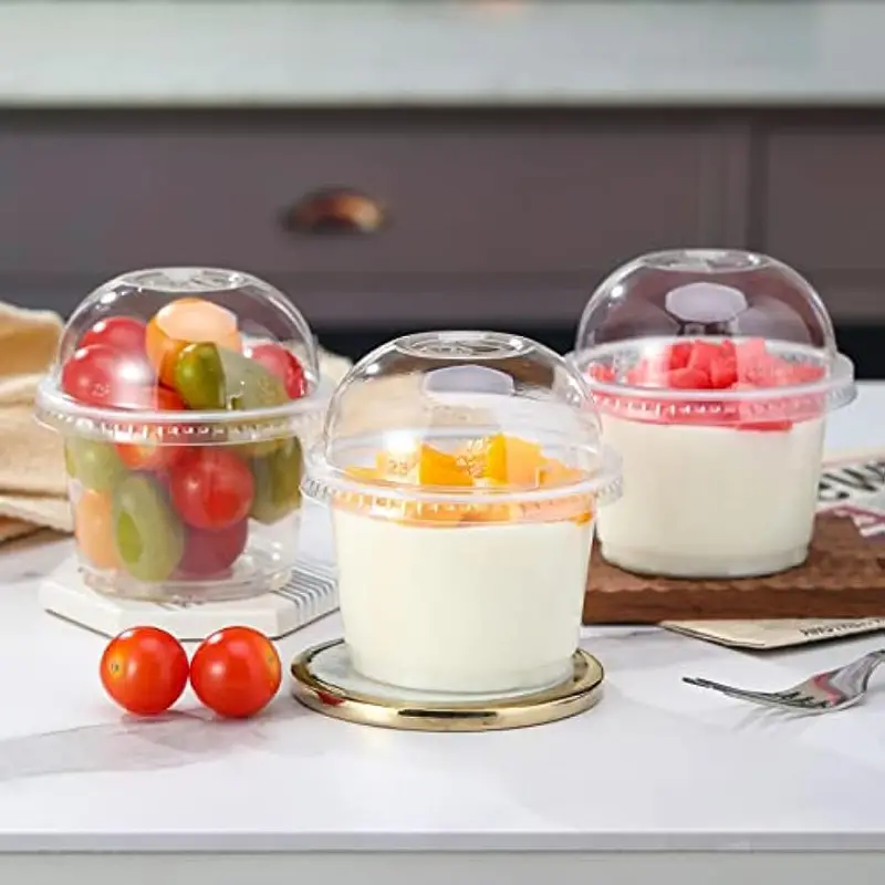 Hot/cold Disposable Plastic Cups With Dome Lids Ice Cream - Temu