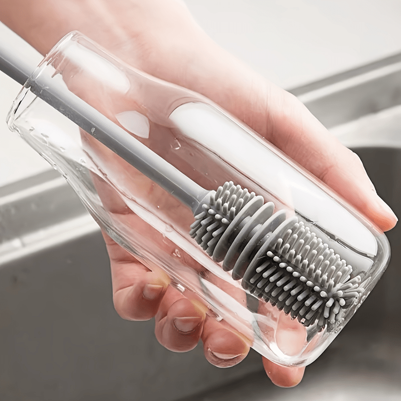 Silicone Cleaning Brush, Bottle Cleaning Brush With Long Handle, Cup Brush,  Baby Bottle Brush, No Dead Corner Cleaning Brush, Multipurpose Kitchen  Cleaning Brush, Cleaning Supplies, Cleaning Tool, Back To School Supplies 