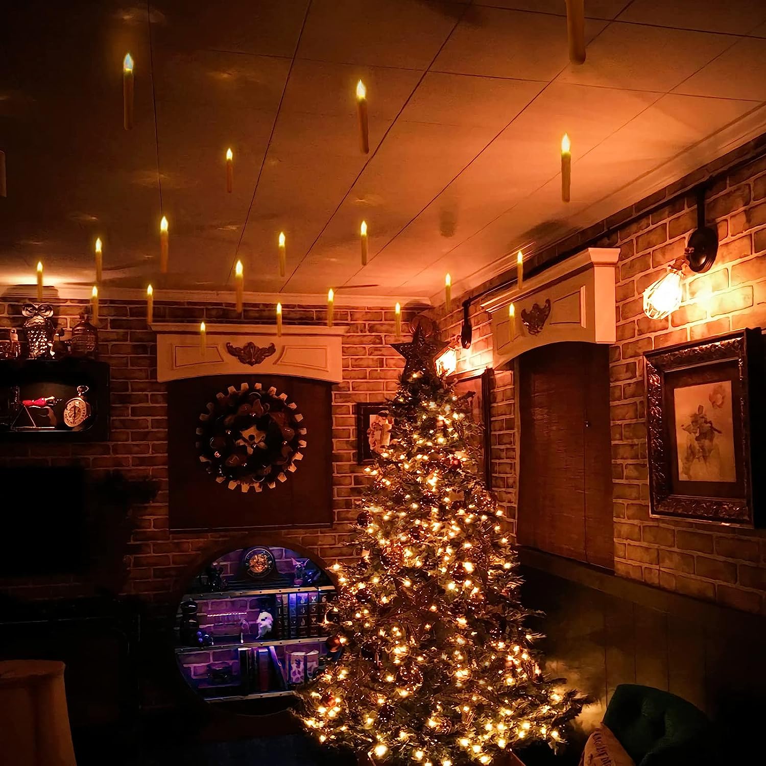 Decoraciones de Navidad de Harry Potter - 12 velas flotantes LED
