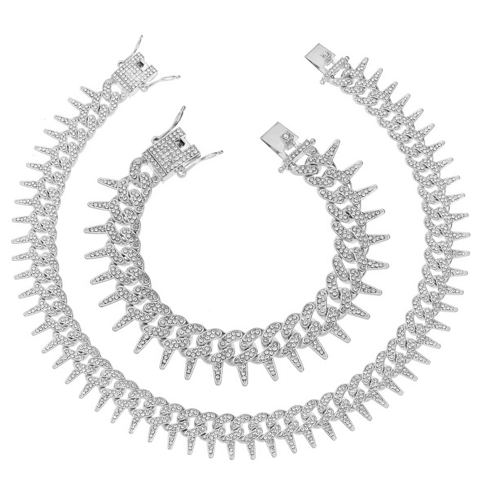 Iced out clearance spiked choker chain