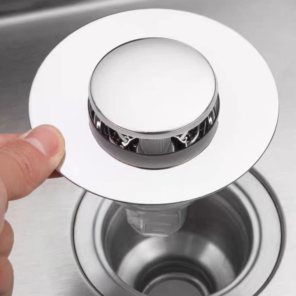 Universal Bathroom Sink Stopper, Press-type Anti-odor Sink Drain