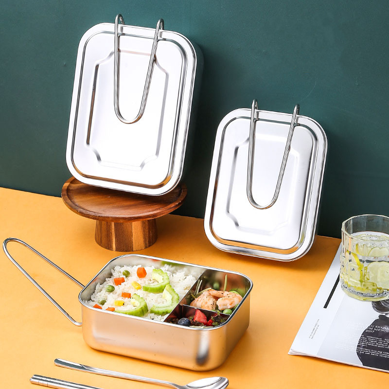 304 Stainless Steel Bento Box Portable Lunch Box For Kids School Kitchen  Leak-proof Food Container Box
