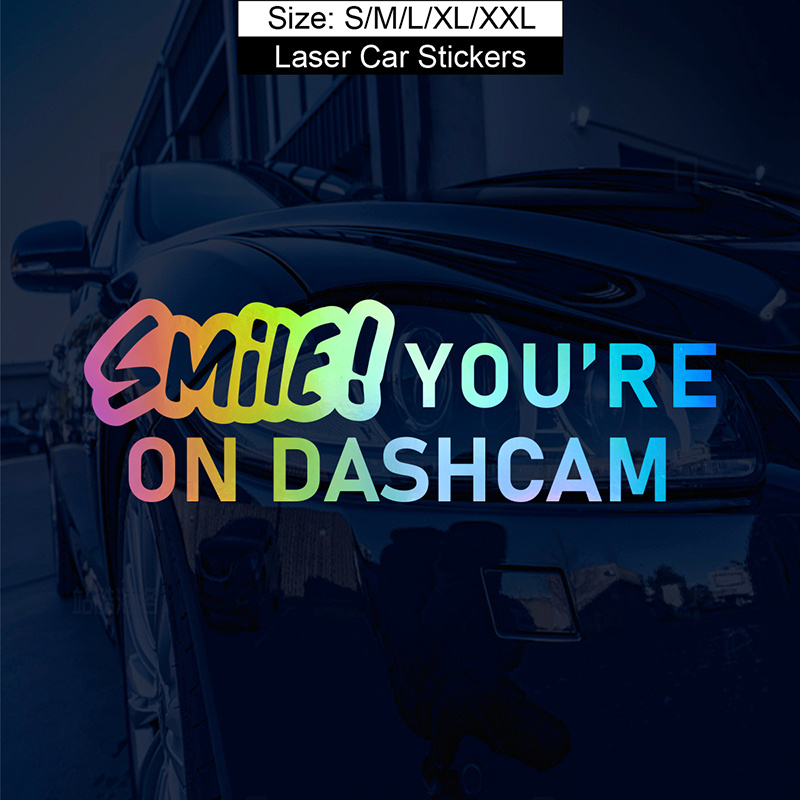 Car Sticker ''smile! You're On Dashcam'' Car Styling - Temu