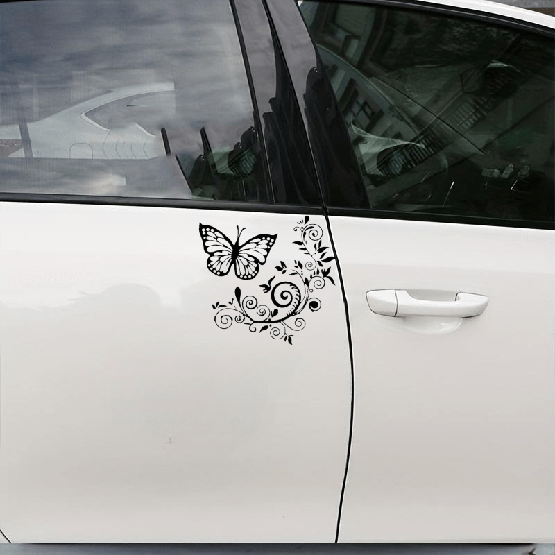 Reflective Butterfly Flower Car Sticker Waterproof Vinyl - Temu