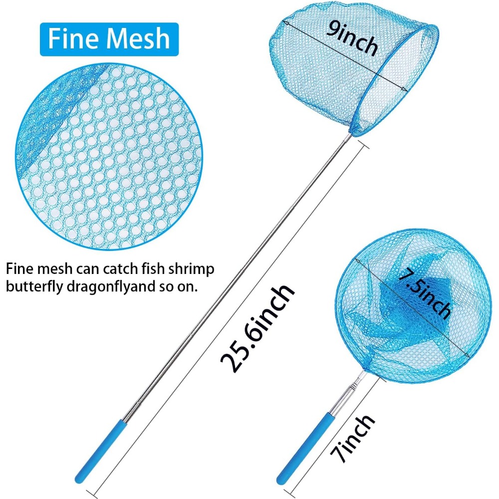 Insect Catching Nets, Telescopic Stainless Steel Pole, Fishing Nets,  Butterfly Nets, Nature Exploration Toys For Kids Outdoor Playing