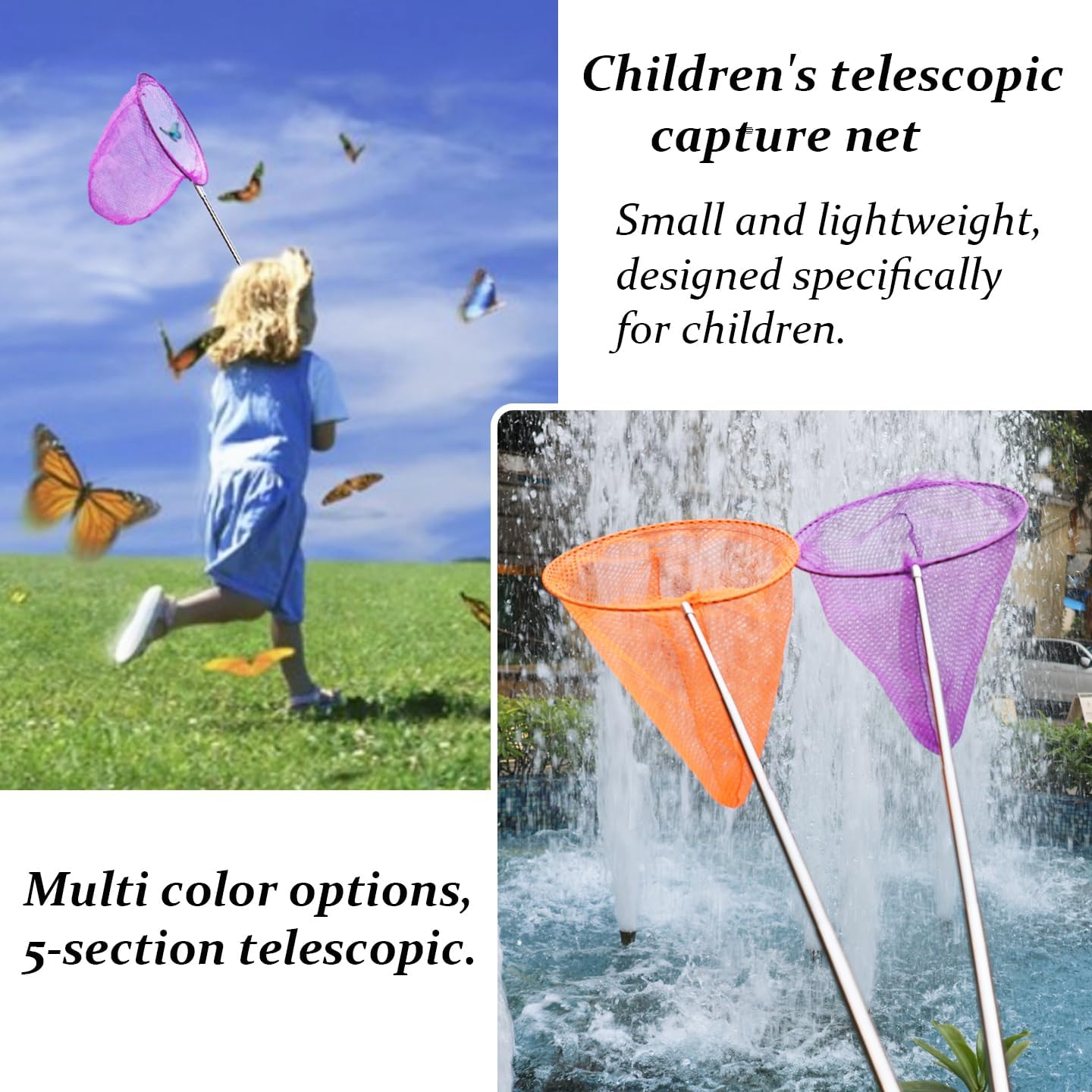 Kids Butterfly Nets With Telescopic Rod