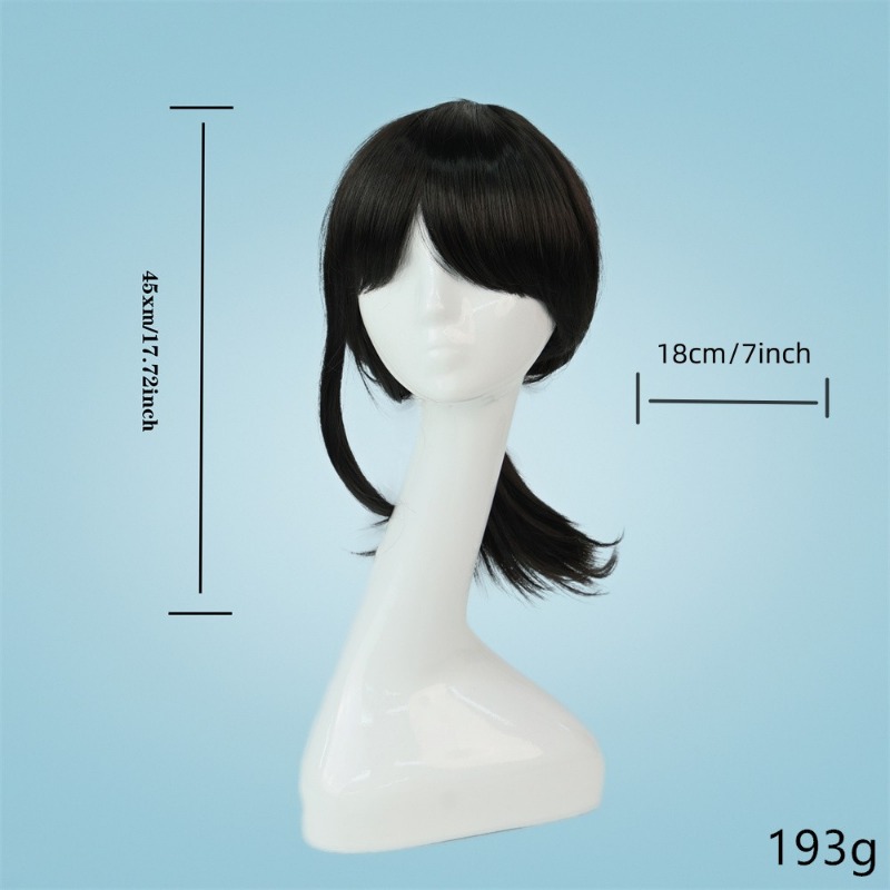 Synthetic Heat Resistant Fiber Short Wavy Black Hair Wig Temu