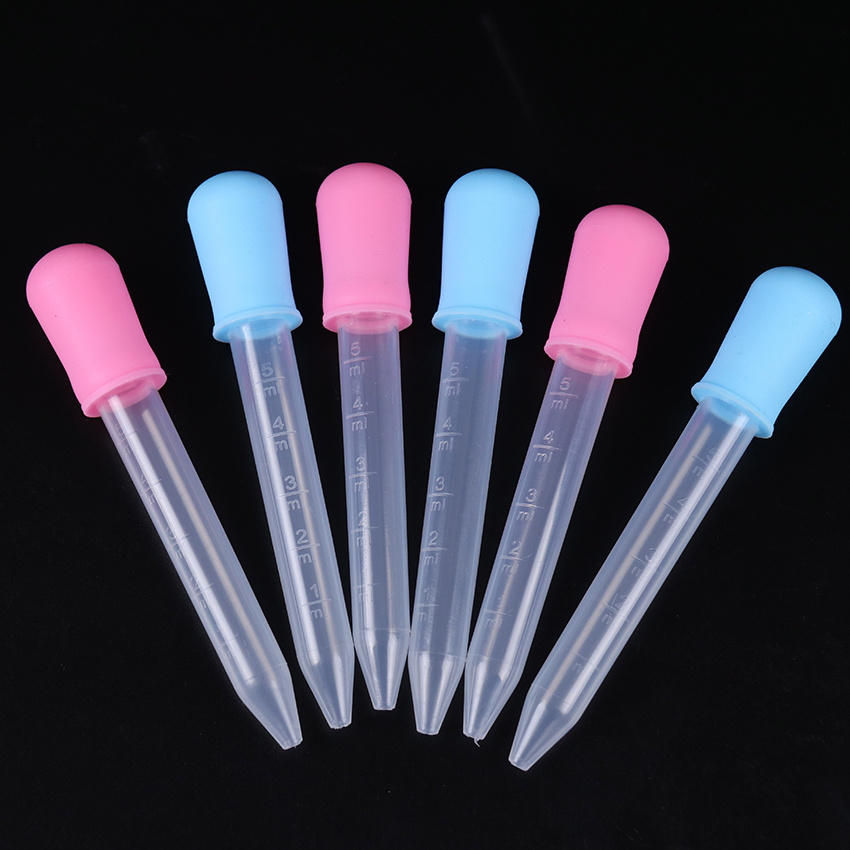 6pcs 5ml Plastic Pipette For Creativity Silicone Dropper Baby Feeding  Medicine Liquid Pipette School Lab Supplies