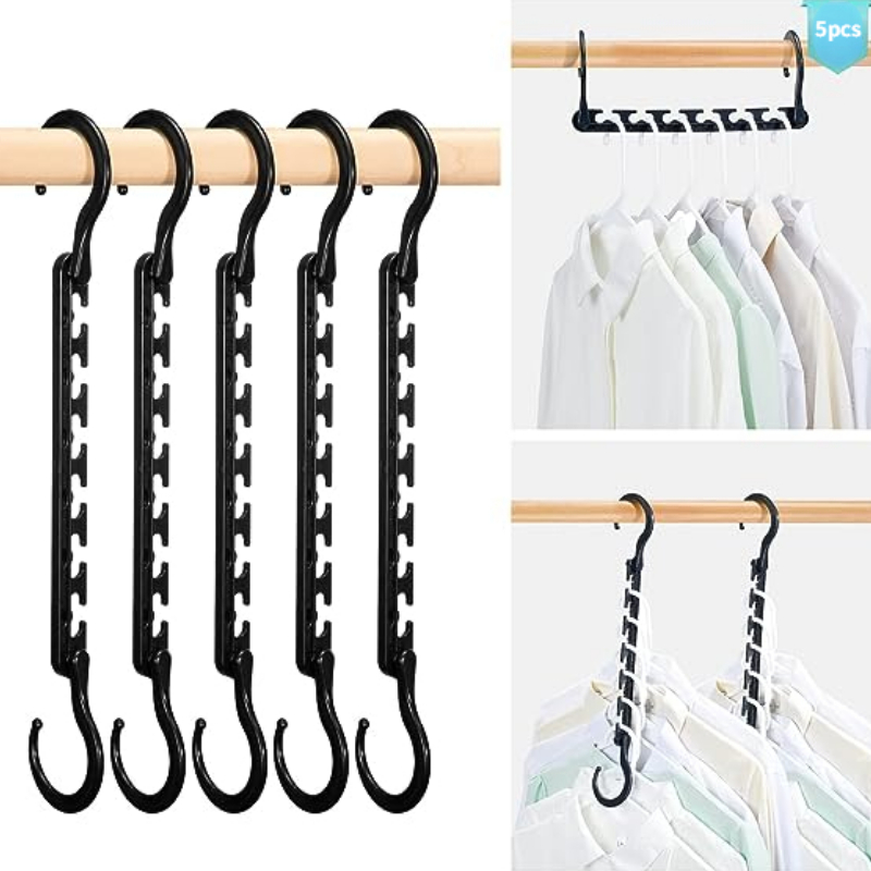 5pcs Folding Magic Hanger ABS Plastic Multifunctional Drying Rack