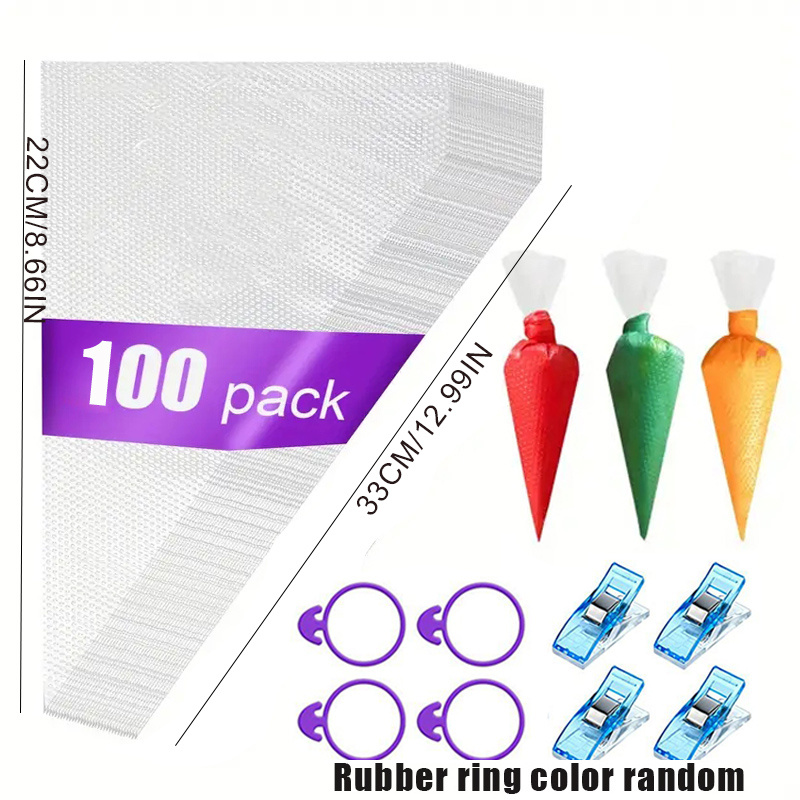 100Pcs Disposable Pastry Bag S/M/L Piping Bag Cake Cream Icing