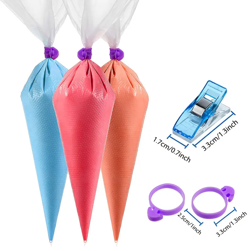 Pipping Bags With Extra 4 Pastry Bag Ties And 4 Clips - Temu