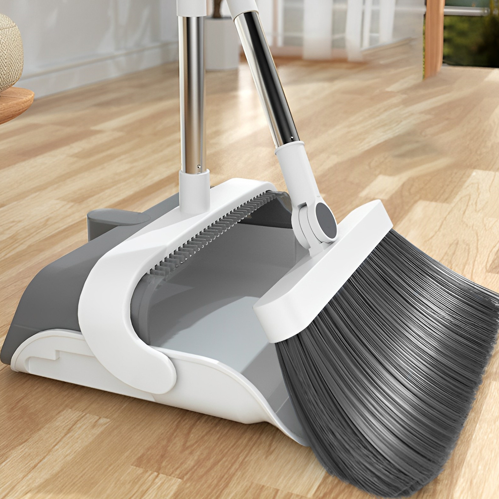 180° Rotatable Broom Dustpan Set Magnetic Storage Design Comb